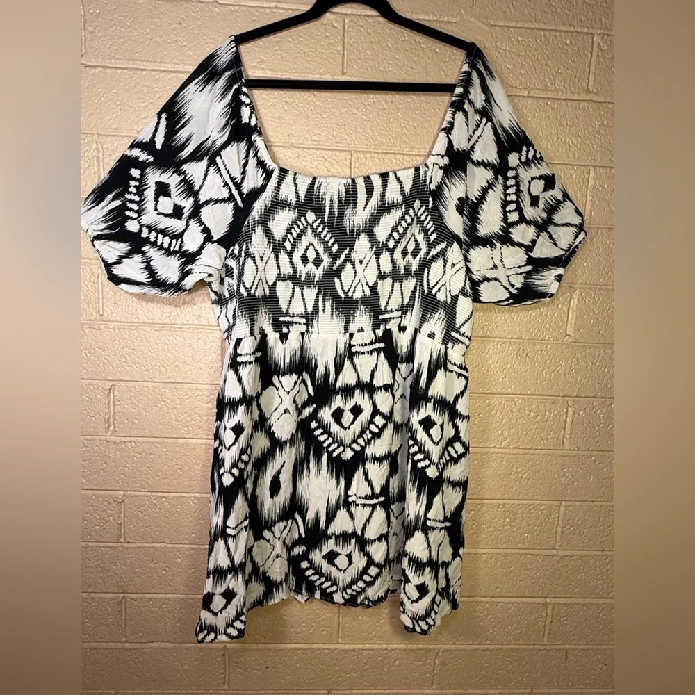 Ulla Popken Monochrome Geometric Dress